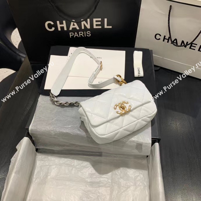 Chanel 19 Bodypack Sheepskin Leather AS1163 white