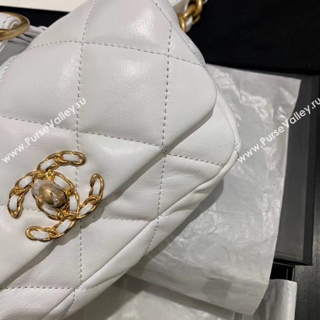 Chanel 19 Bodypack Sheepskin Leather AS1163 white