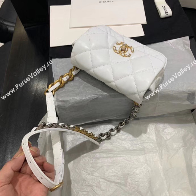Chanel 19 Bodypack Sheepskin Leather AS1163 white