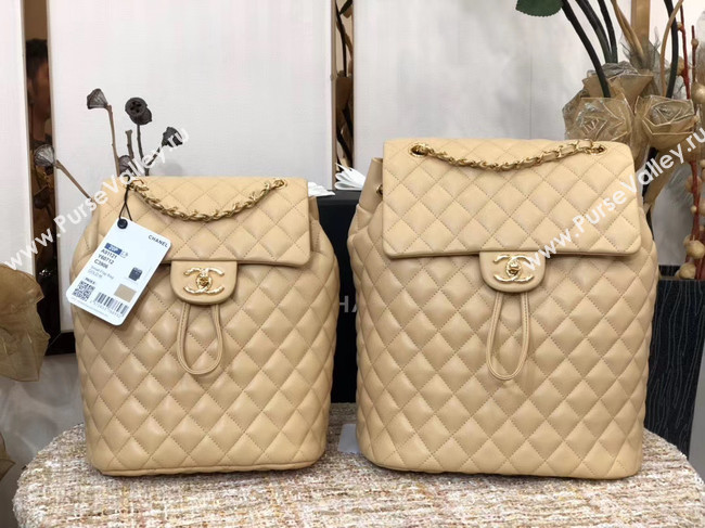 Chanel Backpack Sheepskin Original Leather 83431 Beige