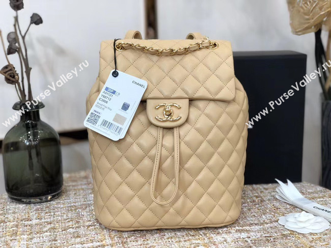 Chanel Backpack Sheepskin Original Leather 83431 Beige