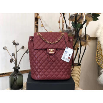 Chanel Backpack Sheepskin Original Leather 83431 Burgundy