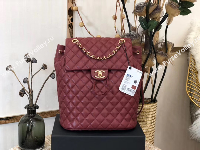 Chanel Backpack Sheepskin Original Leather 83431 Burgundy