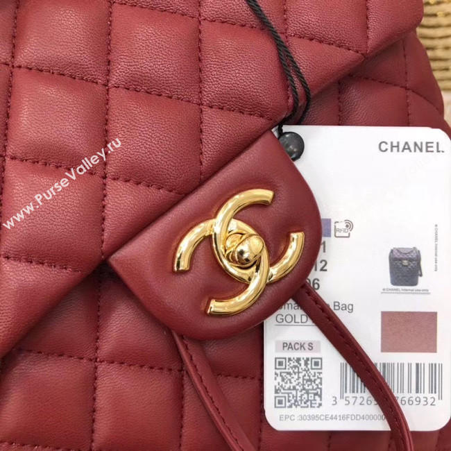 Chanel Backpack Sheepskin Original Leather 83431 Burgundy