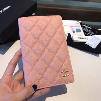 Chanel Calfskin Leather & Gold-Tone Metal Wallet A80385 Pink