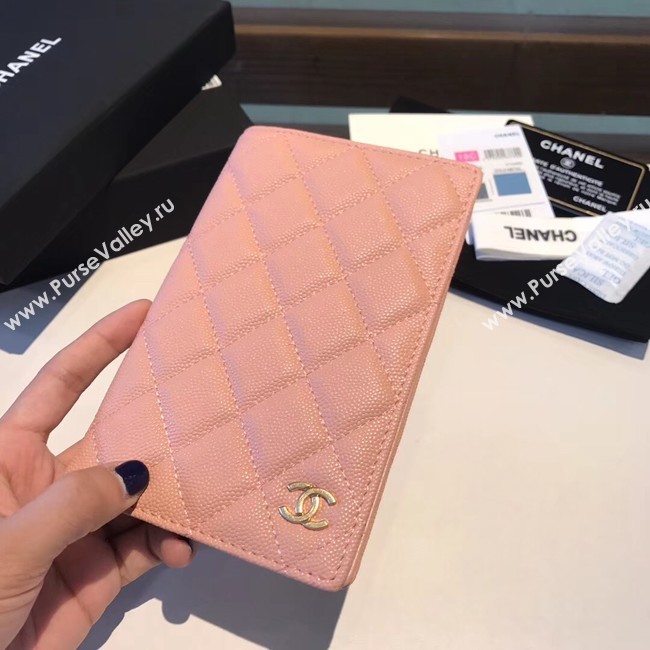 Chanel Calfskin Leather & Gold-Tone Metal Wallet A80385 Pink