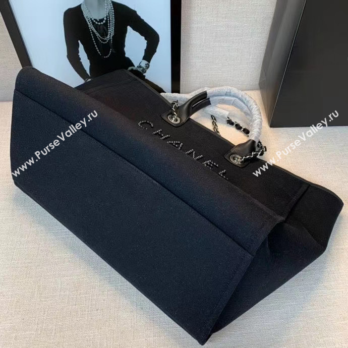 Chanel Canvas Tote Shopping Bag A66941 black