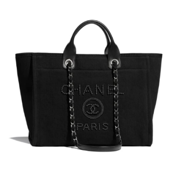 Chanel Canvas Tote Shopping Bag A66941 black