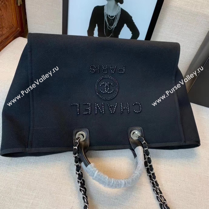 Chanel Canvas Tote Shopping Bag A66941 black