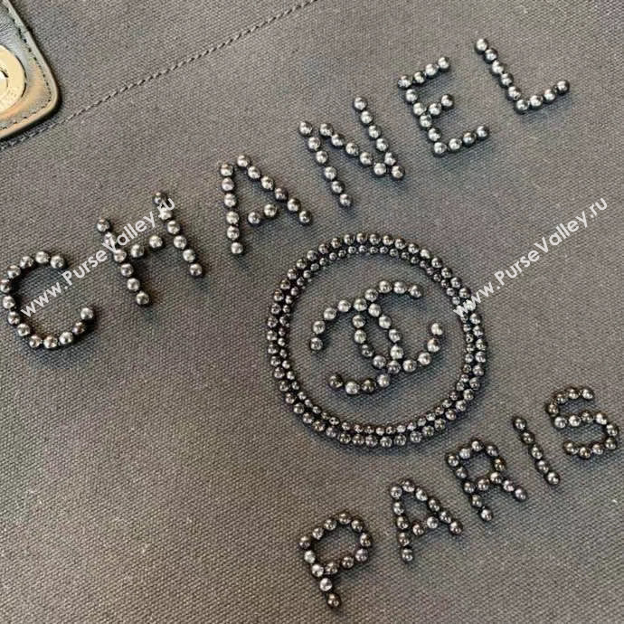 Chanel Canvas Tote Shopping Bag A66941 black