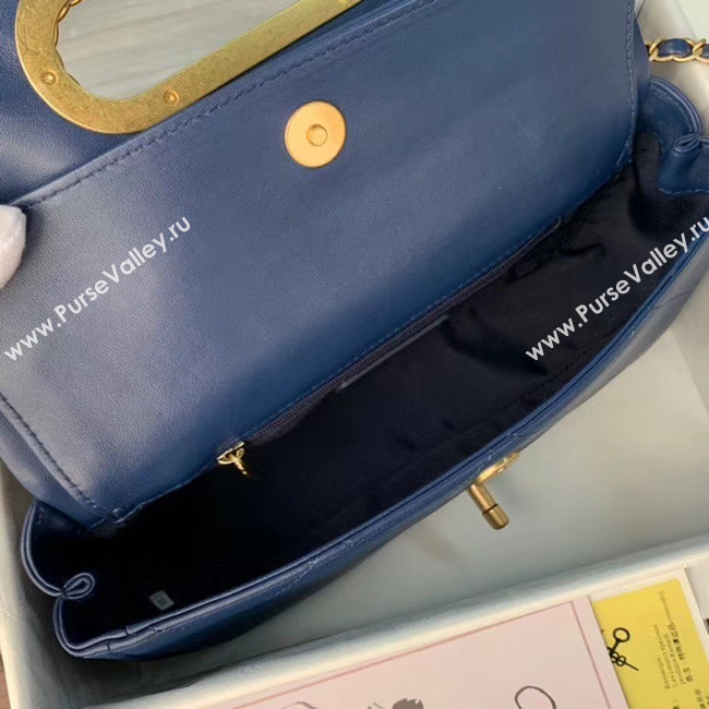 Chanel Flap Bag Original Sheepskin Leather AS1466 Navy Blue