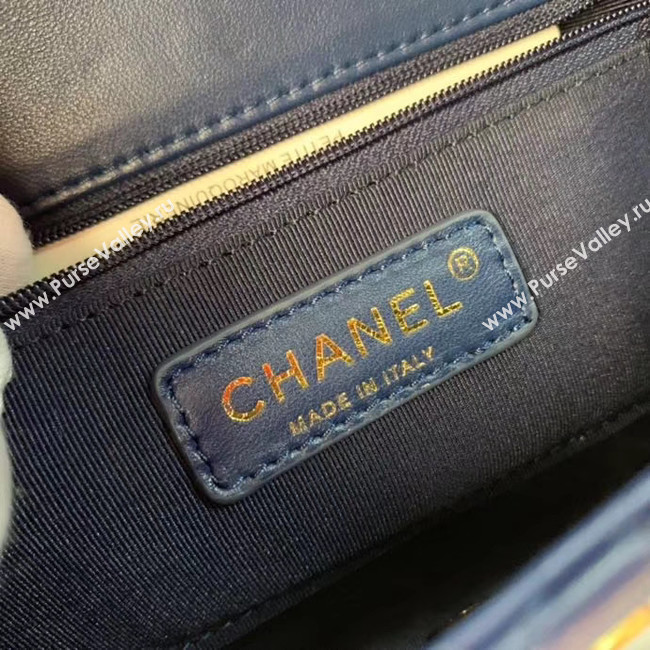 Chanel Flap Bag Original Sheepskin Leather AS1466 Navy Blue