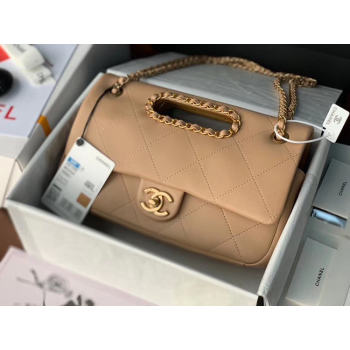 Chanel Flap Bag Original Sheepskin Leather AS1466 apricot