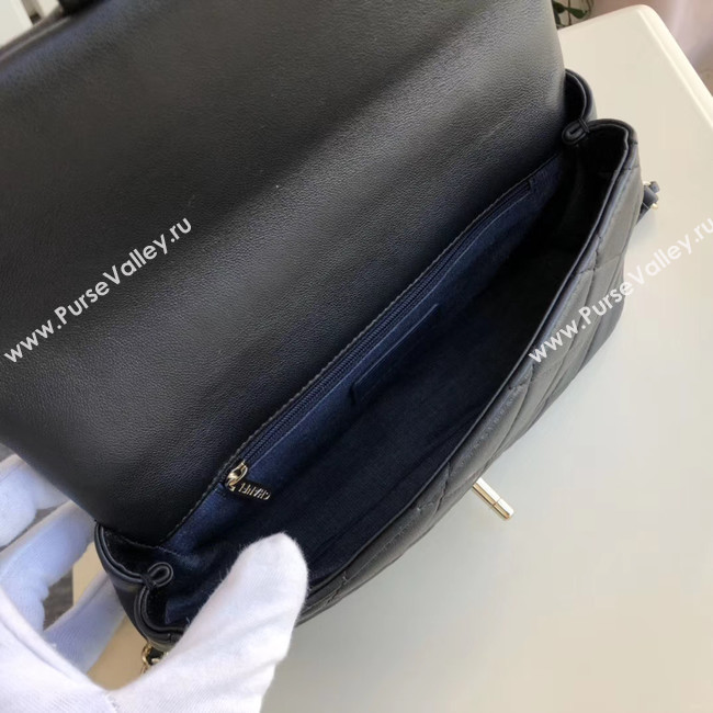 Chanel Lambskin Flap Bag &gold-Tone Metal AS1353 black