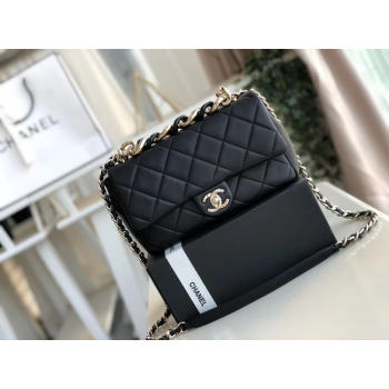 Chanel Lambskin Flap Bag &gold-Tone Metal AS1353 black