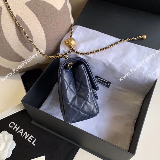 Chanel MINI Flap Bag Original Sheepskin Leather AS1786 Navy Blue