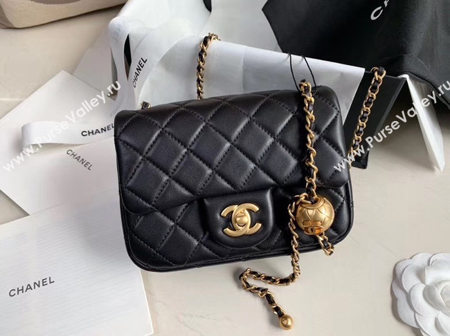 Chanel MINI Flap Bag Original Sheepskin Leather AS1786 black