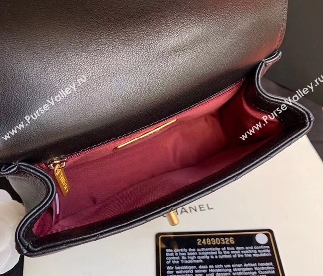 Chanel Original Sheepskin Leather Belt Bag Black 33866 Gold