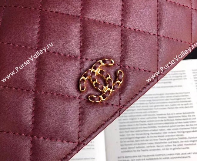 Chanel Original Sheepskin Leather Belt Bag Wine 33866 Gold
