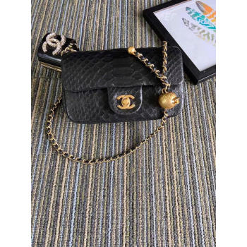 Chanel Original Small Snake skin flap bag AS1116 black