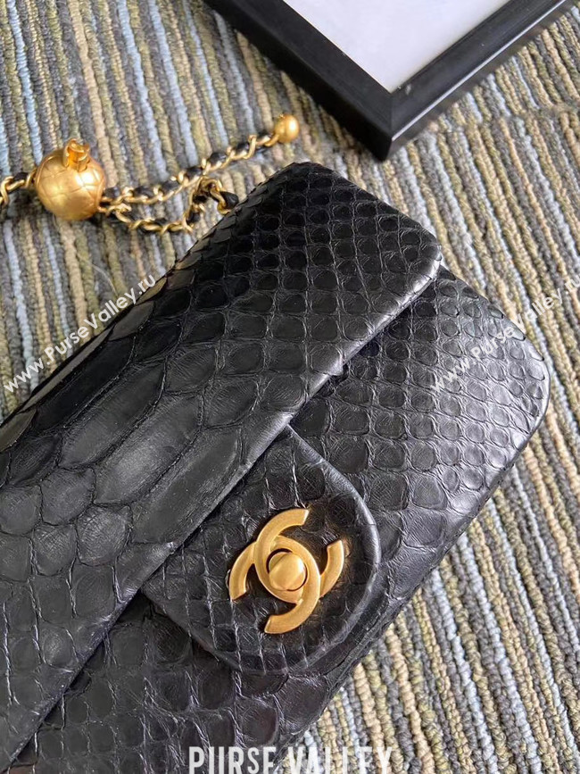 Chanel Original Small Snake skin flap bag AS1116 black