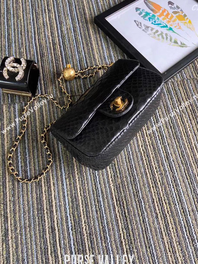 Chanel Original Small Snake skin flap bag AS1116 black