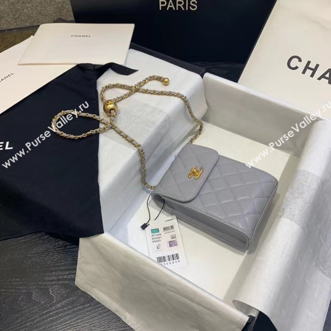 Chanel Original Small classic Sheepskin Shoulder Bag AP1448 grey