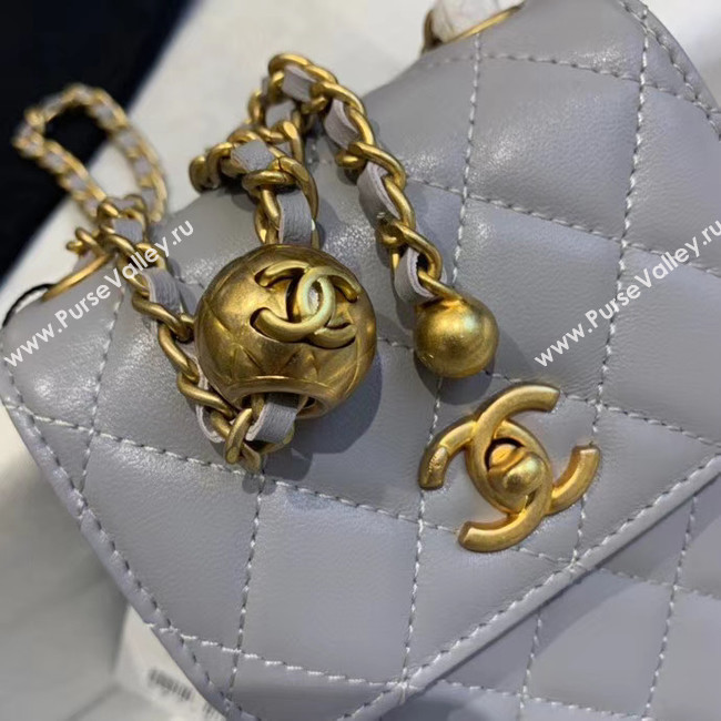 Chanel Original Small classic Sheepskin Shoulder Bag AP1448 grey