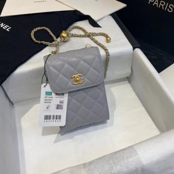 Chanel Original Small classic Sheepskin Shoulder Bag AP1448 grey