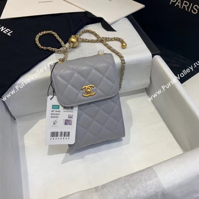 Chanel Original Small classic Sheepskin Shoulder Bag AP1448 grey