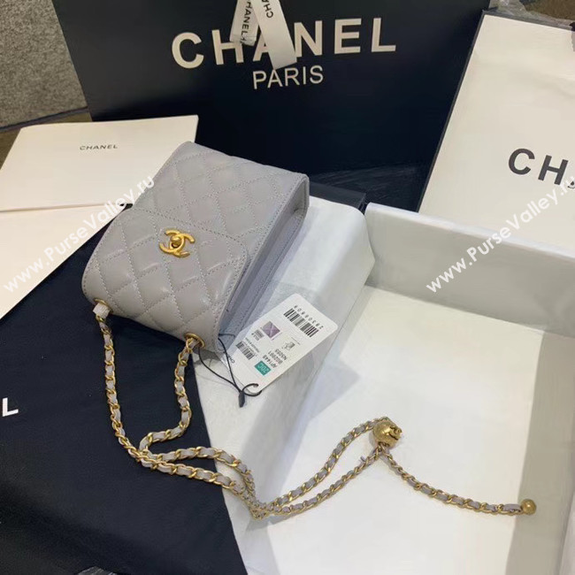 Chanel Original Small classic Sheepskin Shoulder Bag AP1448 grey