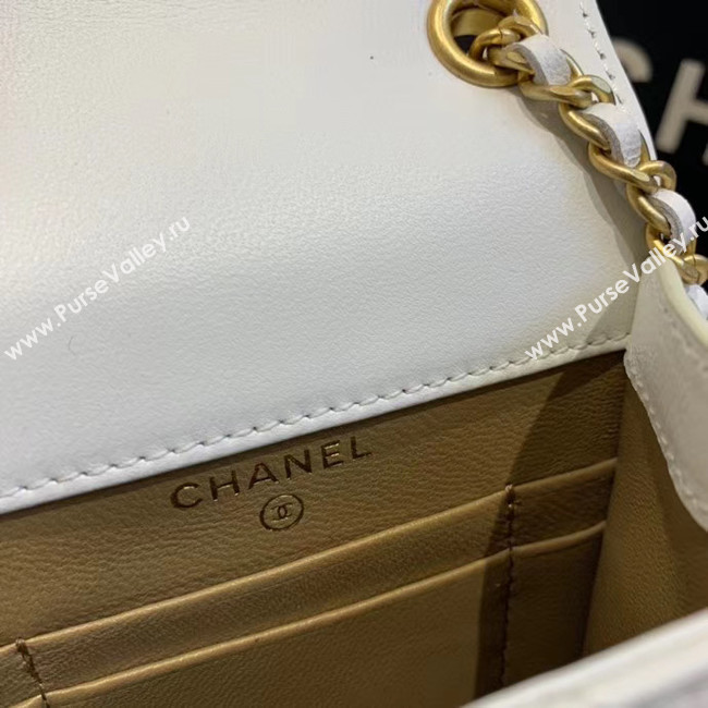 Chanel Original Small classic Sheepskin Shoulder Bag AP1448 white
