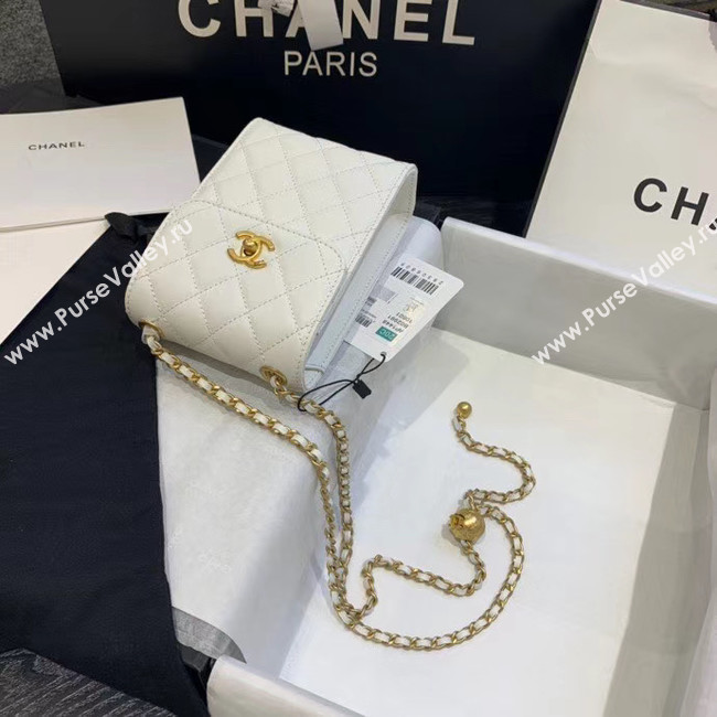 Chanel Original Small classic Sheepskin Shoulder Bag AP1448 white