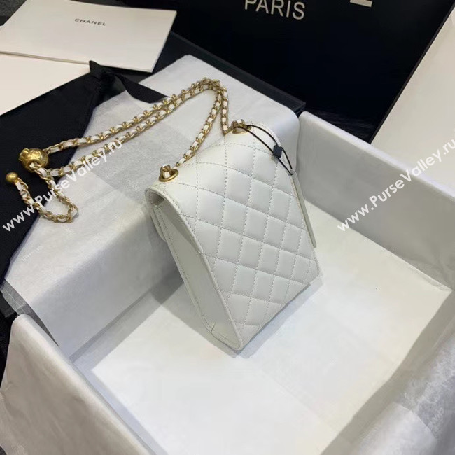 Chanel Original Small classic Sheepskin Shoulder Bag AP1448 white