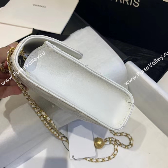 Chanel Original Small classic Sheepskin Shoulder Bag AP1448 white