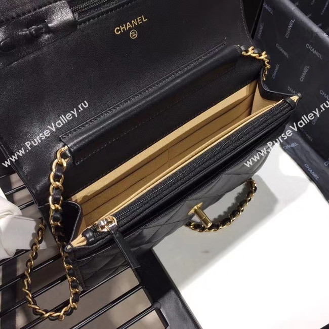 Chanel Original Small classic Sheepskin flap bag AS33814 black