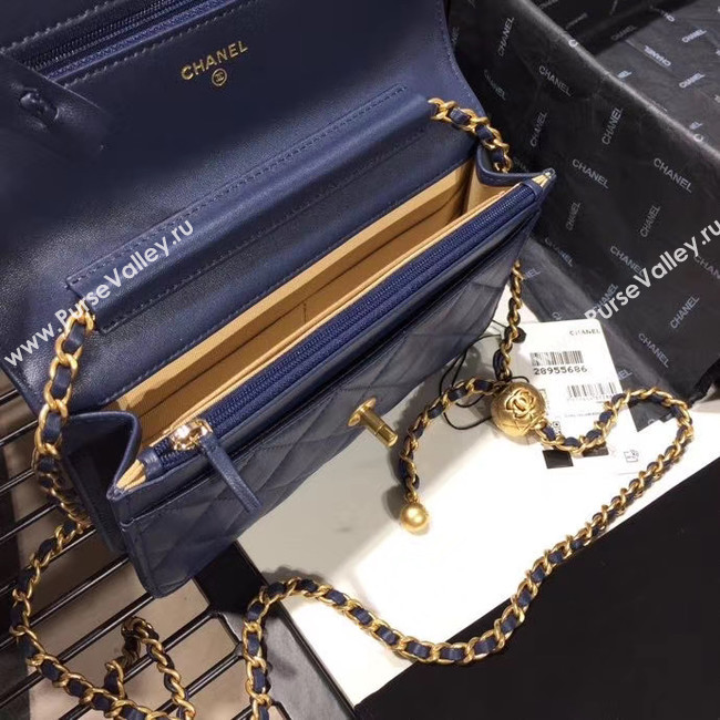 Chanel Original Small classic Sheepskin flap bag AS33814 blue