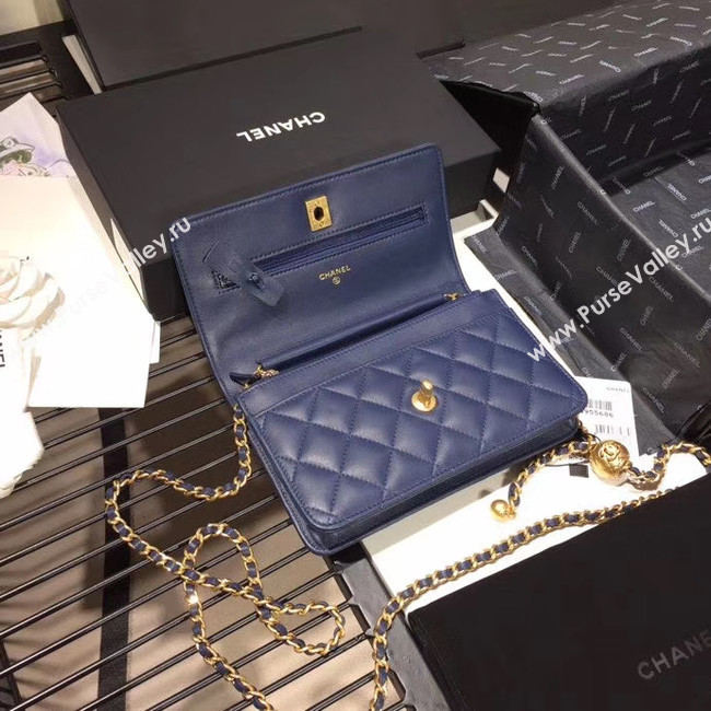 Chanel Original Small classic Sheepskin flap bag AS33814 blue