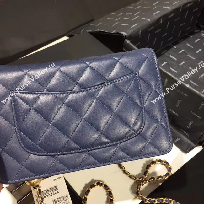 Chanel Original Small classic Sheepskin flap bag AS33814 blue