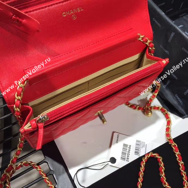 Chanel Original Small classic Sheepskin flap bag AS33814 red