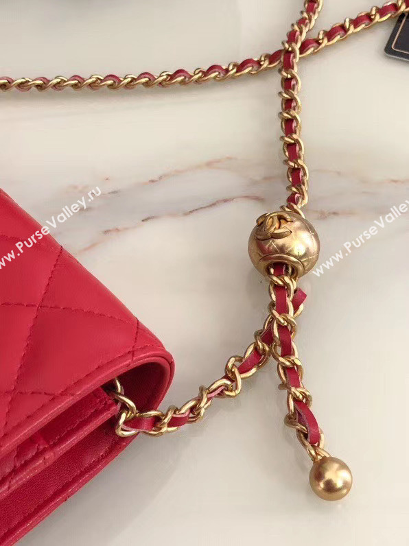 Chanel Original Small classic Sheepskin flap bag AS33814 red