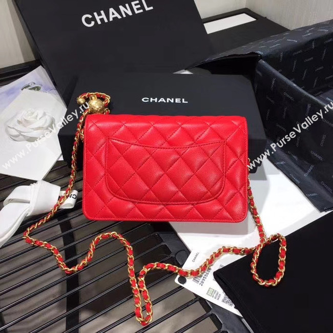 Chanel Original Small classic Sheepskin flap bag AS33814 red