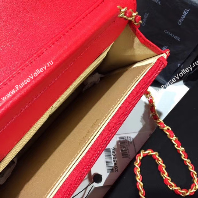 Chanel Original Small classic Sheepskin flap bag AS33814 red