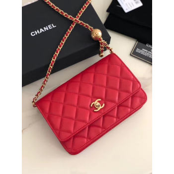 Chanel Original Small classic Sheepskin flap bag AS33814 red