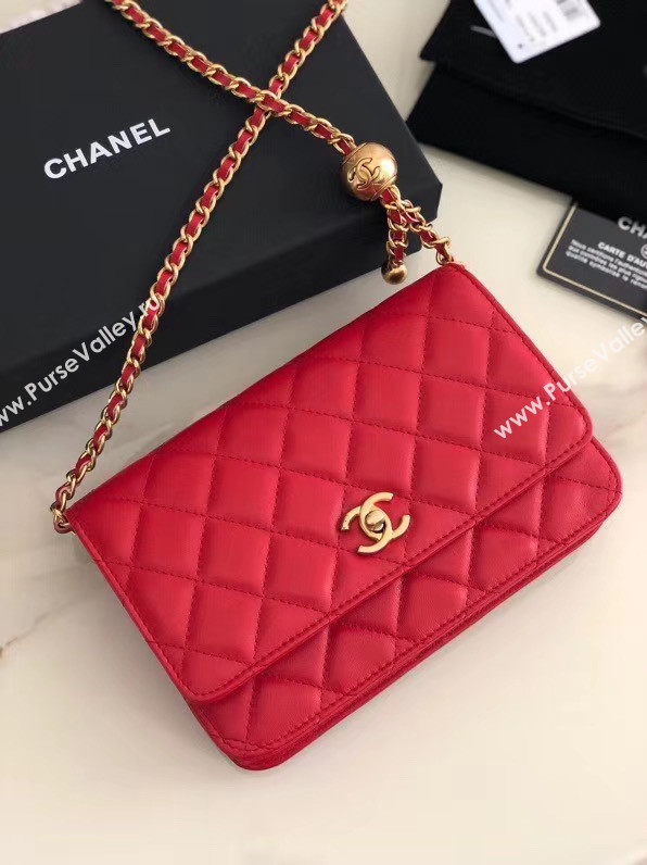 Chanel Original Small classic Sheepskin flap bag AS33814 red