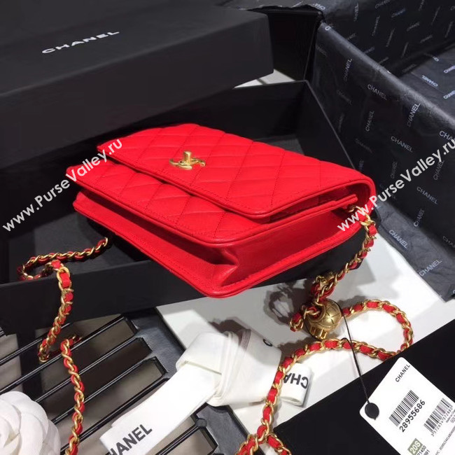 Chanel Original Small classic Sheepskin flap bag AS33814 red
