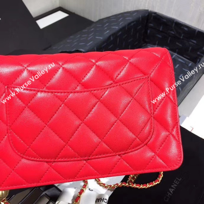 Chanel Original Small classic Sheepskin flap bag AS33814 red
