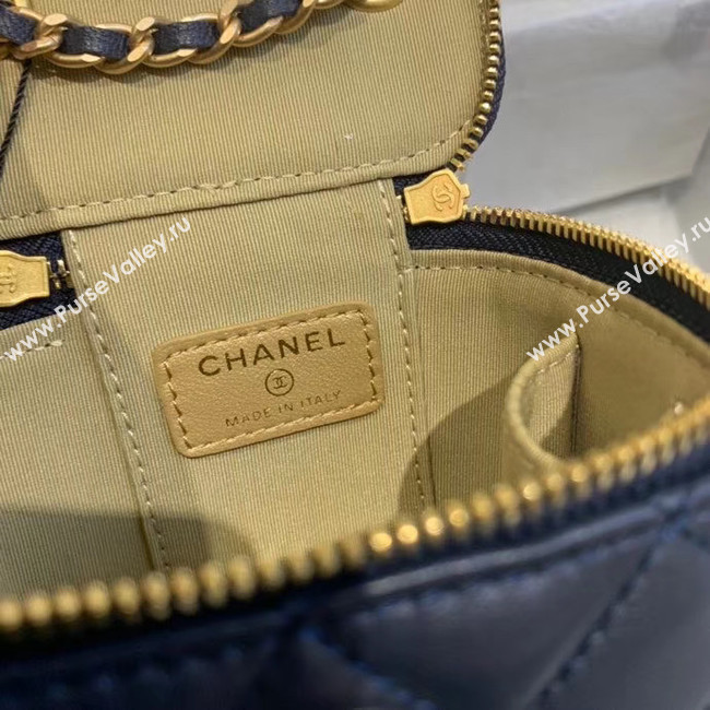 Chanel Original Small classic chain box handbag AP1447 dark blue