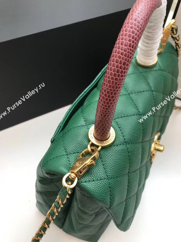 Chanel Small Flap Bag with Top Handle A92990 green