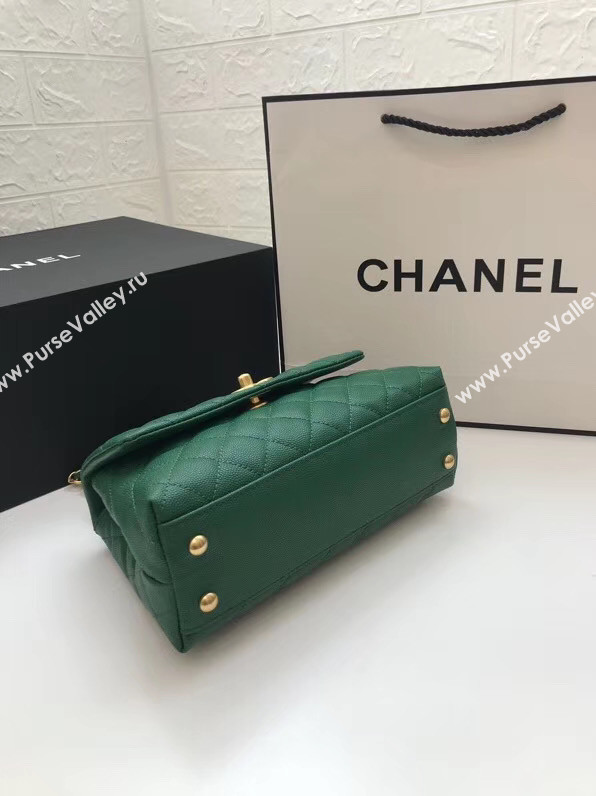 Chanel Small Flap Bag with Top Handle A92990 green